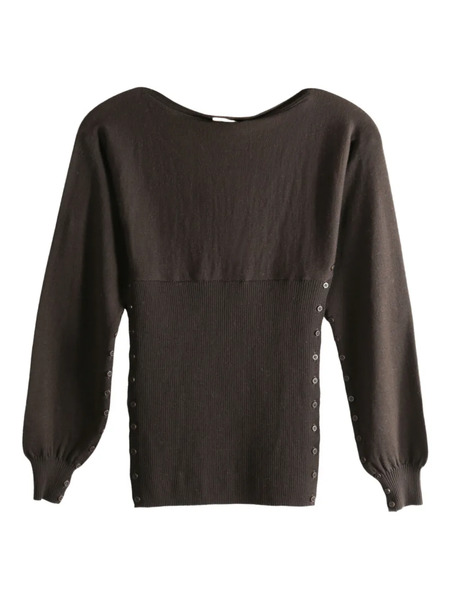  Paloma Wool Ribbed Buttoned Sweater - Brown 