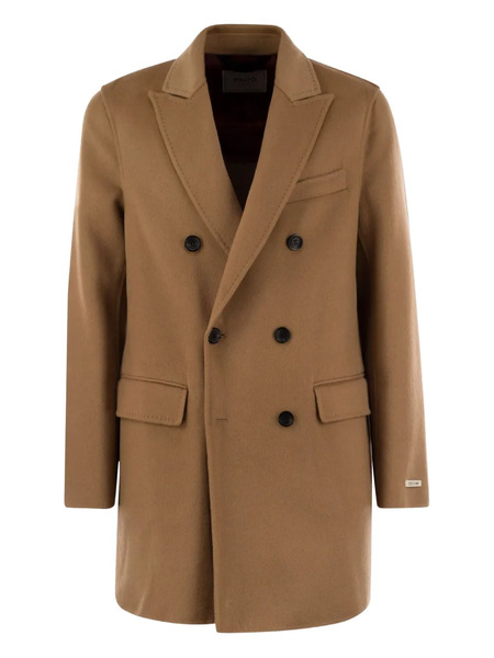  Paltò Double-breasted Lapels Coat - Brown 
