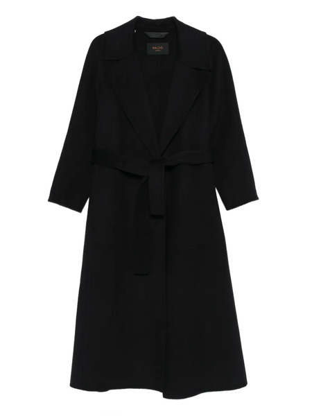  Paltò Paola Belted Wool Coat - Black 