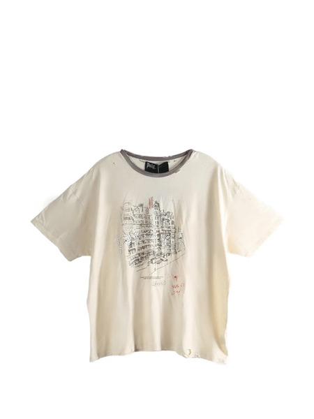  Paly Hollywood Print Raw-cut T-shirt - Neutrals 