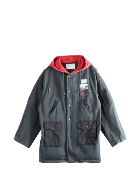  Paly Hooded Patch-detail Jacket - Grey 