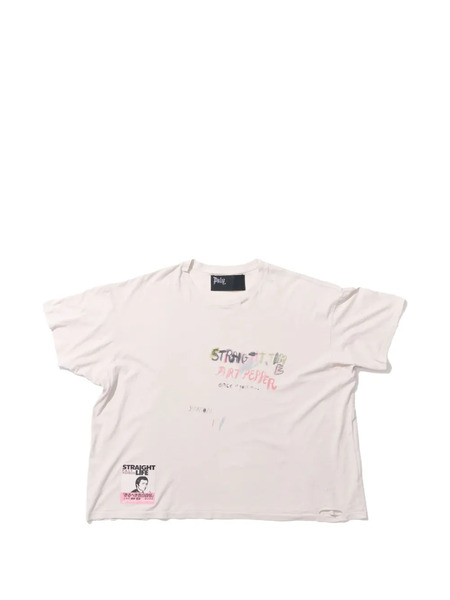  Paly Straight Time Distressed T-shirt - White 