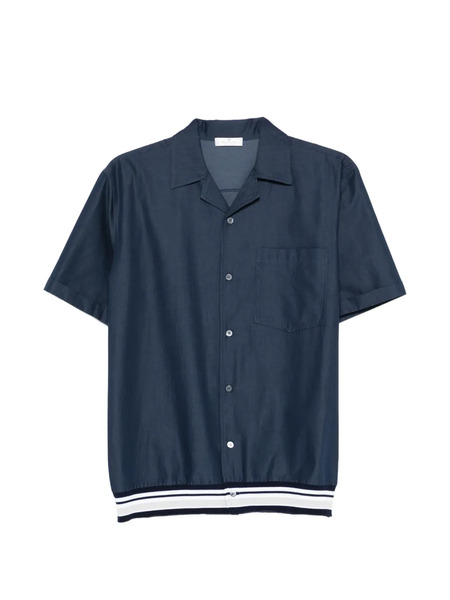  Panicale Camp-collar Ribbed Shirt - Blue 