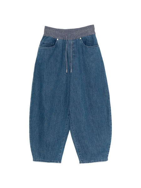  Panicale Drawstring Cropped Trousers - Blue 