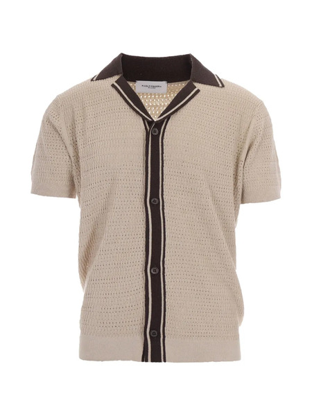  Paolo Pecora Button Striped Shirt - Neutrals 