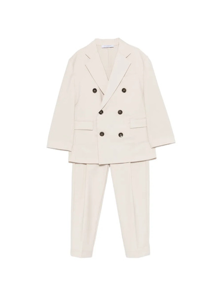  Paolo Pecora Kids Buttoned Double-breasted Suit - Neutrals 