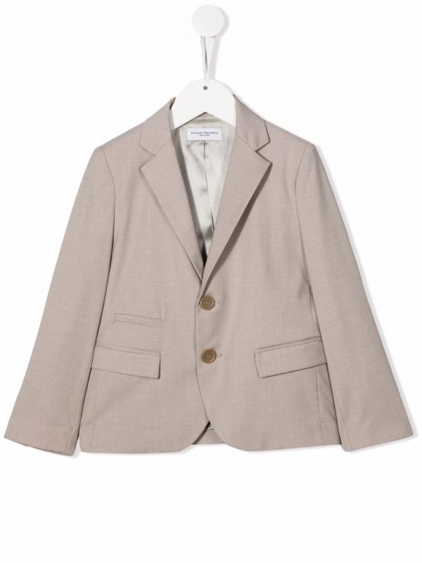  Paolo Pecora Kids Fitted Single-breasted Blazer - Neutrals 