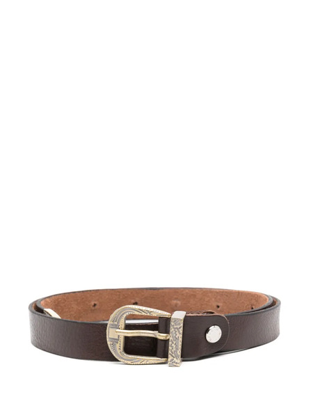  Paolo Pecora Kids Leather Belt - Brown 