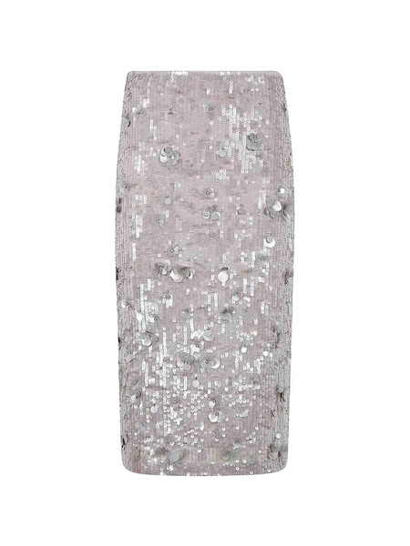  Parah Glow Sequin-embellished Midi Skirt - Grey 