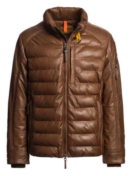  Parajumpers Ernie Quilted Leather Jacket - Brown 