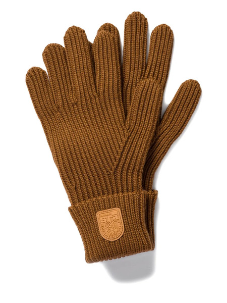  Parajumpers Ribbed-knit Leather-patch Gloves - Brown 