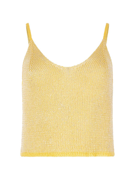  Paramidonna Bruna Sleeveless Silk Top - Yellow 