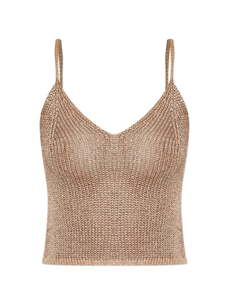  Paramidonna V-neck Knitted Top - Neutrals 