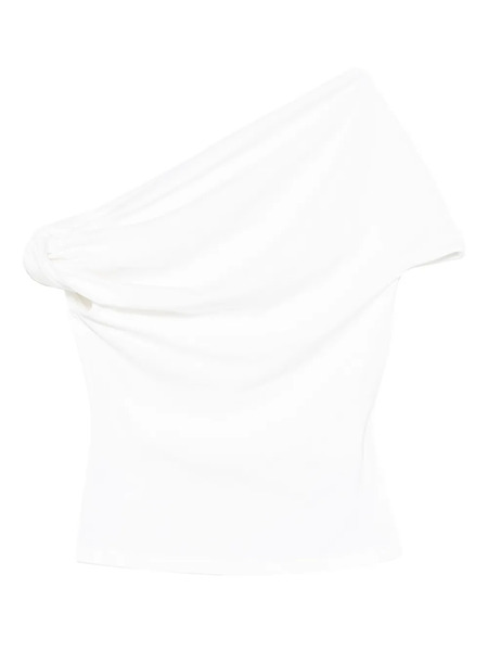  Paris Georgia Ida One-shoulder Draped Top - White 