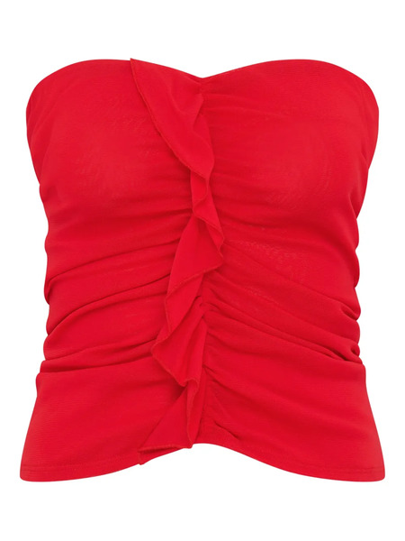  Paris Georgia Ruffled Strapless Top - Red 
