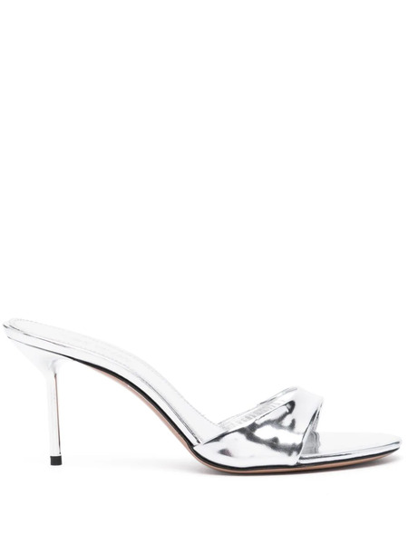  Paris Texas Lidia 70mm Leather Mules - Silver 