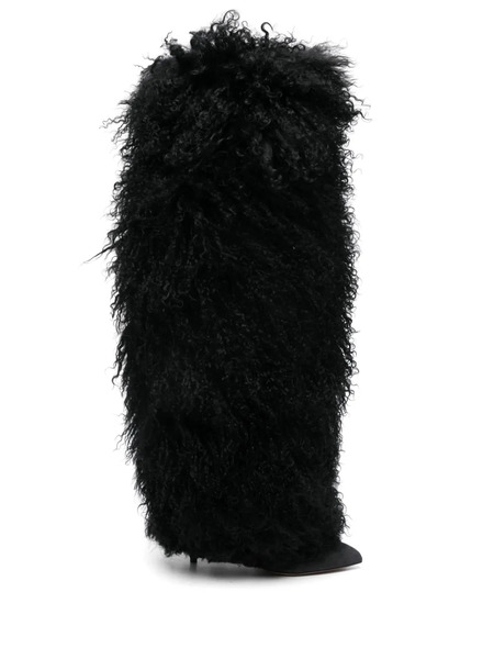  Paris Texas 105mm Furry Boots - Black 