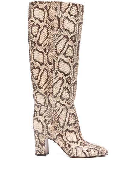  Paris Texas 80mm Python Print Calf Leather Boots - Neutrals 