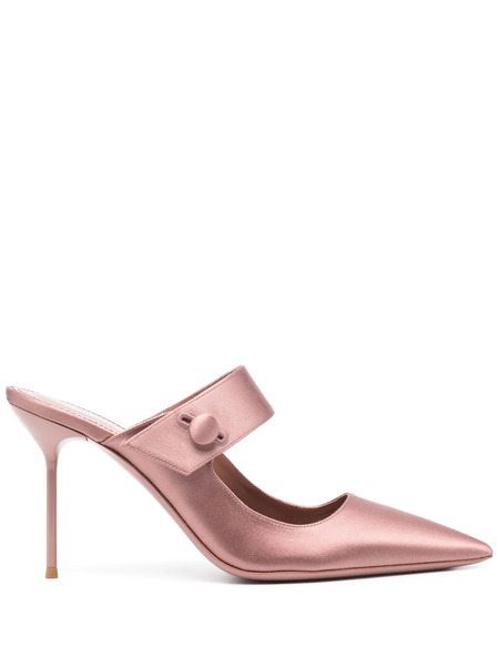  Paris Texas 95mm Satin Mules - Pink 