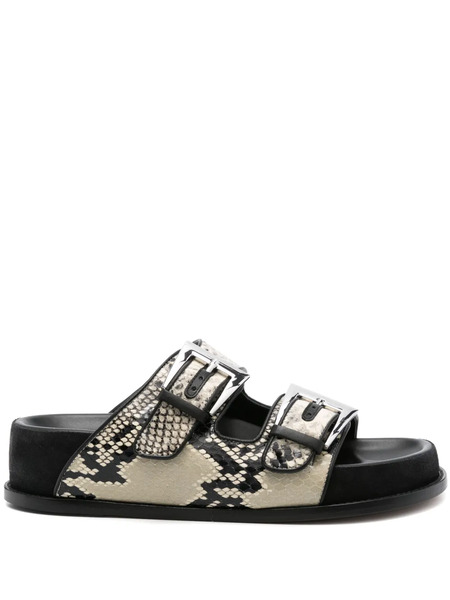  Paris Texas Snakeskin Sandals - Neutrals 