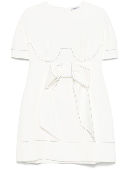  Parlor Contrast-stitching Mini Dress - Neutrals 
