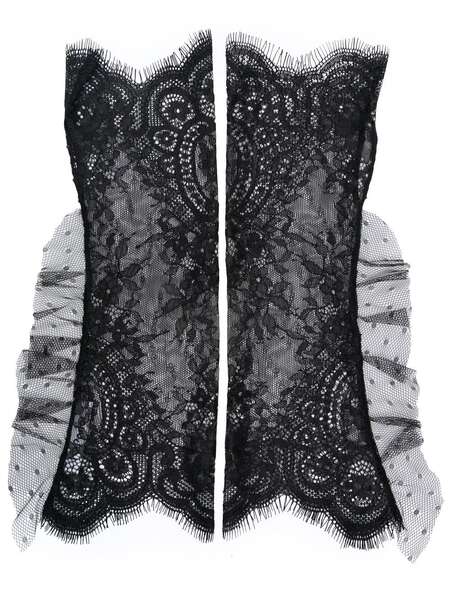  Parlor Lace Ruffle-trim Gloves - Black 