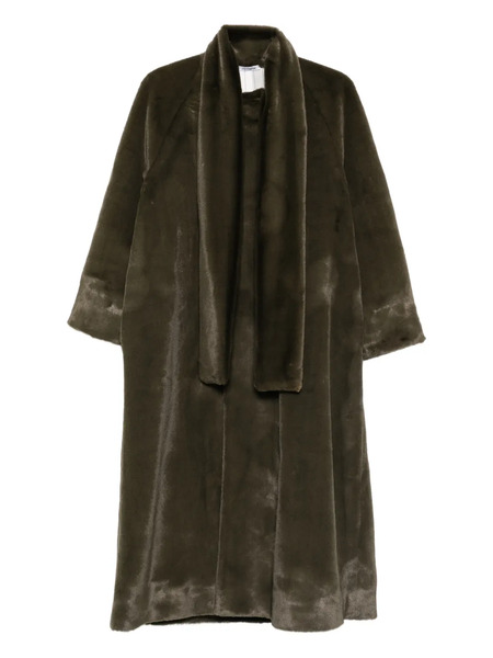  Parlor Scarf-detail Faux-fur Coat - Green 