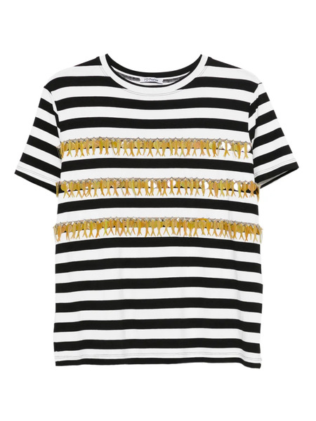  Parlor Striped Embellished Top - Black 