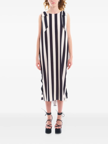  Parlor Striped Midi Dress - White 