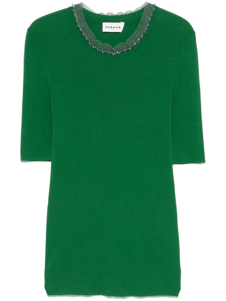  P.a.r.o.s.h. Bead-embellished T-shirt - Green 