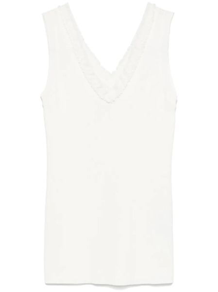  P.a.r.o.s.h. Bead-embellished Tank Top - White 