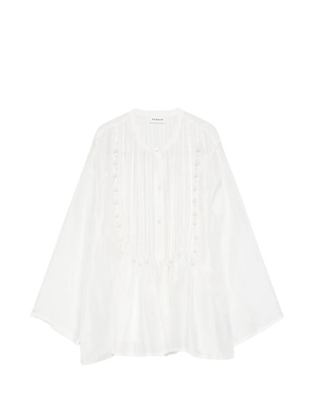  P.a.r.o.s.h. Beaded Pleated Blouse - White 