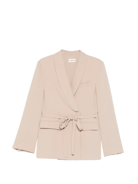  P.a.r.o.s.h. Belted Double-breasted Fitted Jacket - Neutrals 