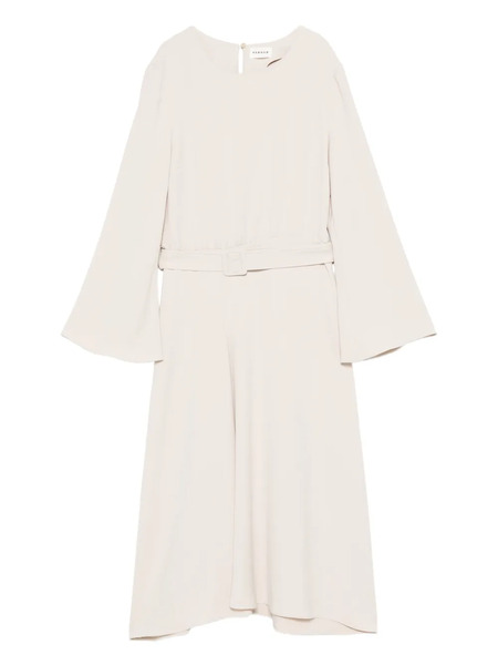  P.a.r.o.s.h. Belted Flared Midi Dress - Neutrals 