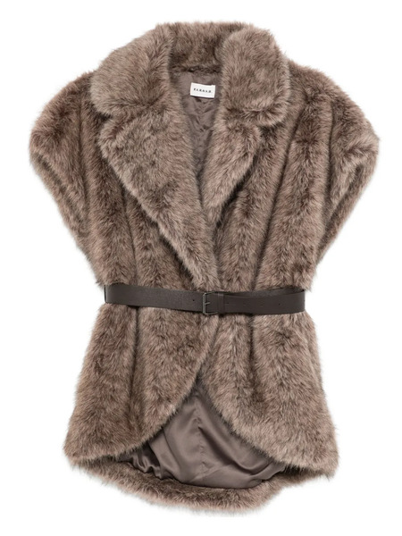  P.a.r.o.s.h. Belted Gilet - Brown 