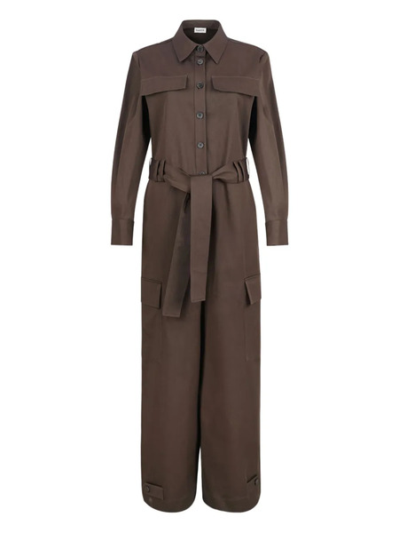  P.a.r.o.s.h. Belted Jumpsuit - Brown 