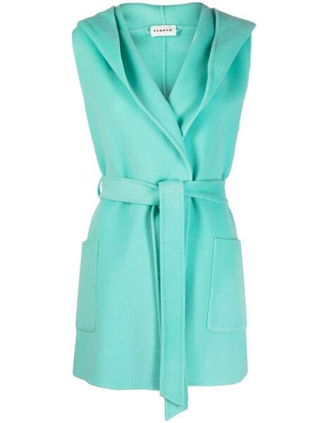 P.a.r.o.s.h. Belted Mid-length Coat - Green 