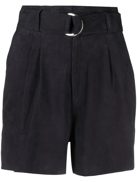  P.a.r.o.s.h. Belted Suede Shorts - Blue 