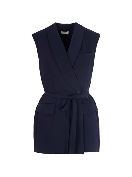  P.a.r.o.s.h. Belted Wrap Gilet - Blue 