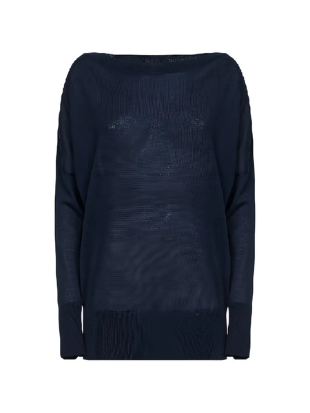  P.a.r.o.s.h. Boat-neck Long-sleeve Sweater - Blue 