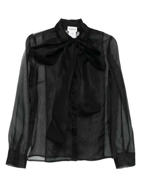  P.a.r.o.s.h. Bow-detail Sheer Blouse - Black 