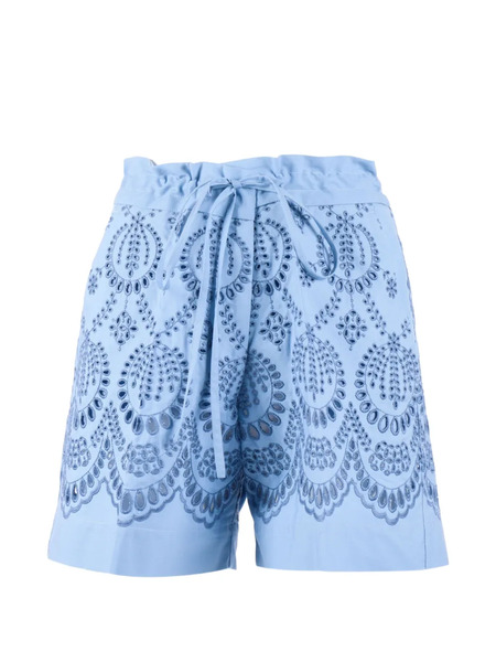 P.a.r.o.s.h. Broderie-anglaise Shorts - Blue 
