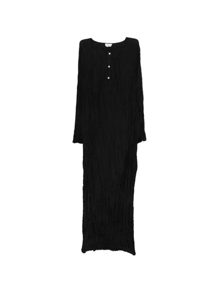  P.a.r.o.s.h. Button-fastening Textured Midi Dress - Black 