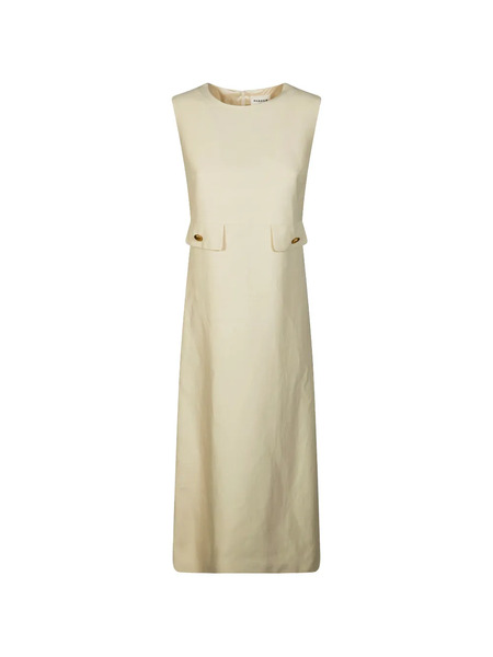  P.a.r.o.s.h. Button Pocket Maxi Dress - Neutrals 