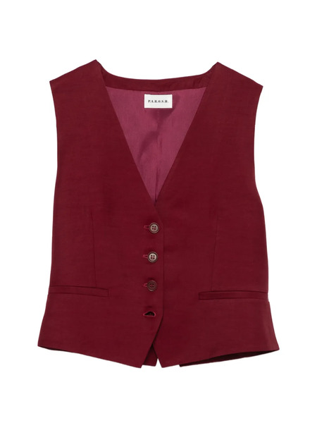  P.a.r.o.s.h. Button V-neck Gilet - Red 