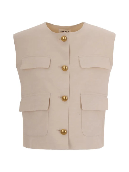  P.a.r.o.s.h. Buttoned Pocket Waistcoat - Neutrals 
