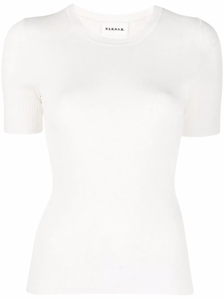  P.a.r.o.s.h. Cipria Knitted Top - White 