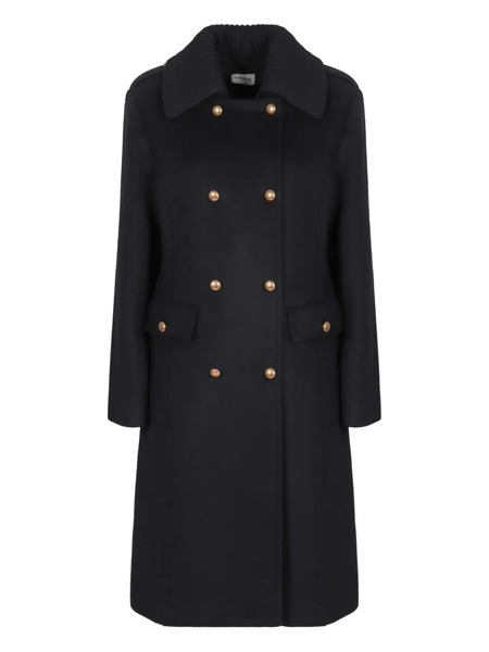  P.a.r.o.s.h. Double-breasted Removable-collar Coat - Black 