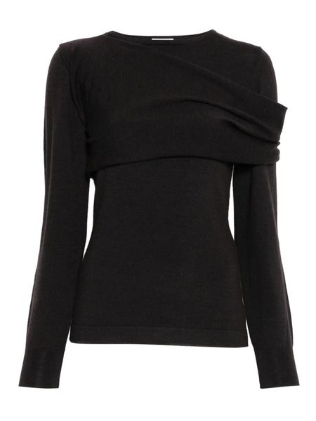 P.a.r.o.s.h. Draped Wool Sweater - Brown 