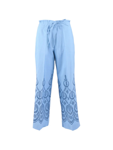  P.a.r.o.s.h. Drawstring Embroidered Trousers - Blue 